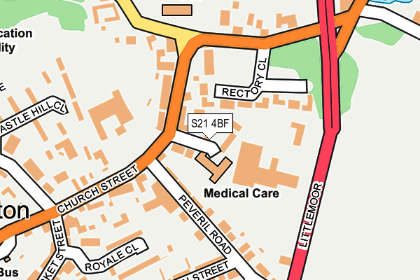 S21 4BF map - OS OpenMap – Local (Ordnance Survey)