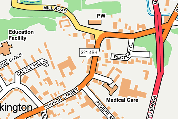 S21 4BH map - OS OpenMap – Local (Ordnance Survey)