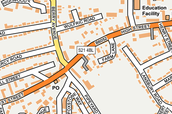 S21 4BL map - OS OpenMap – Local (Ordnance Survey)