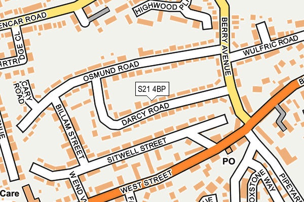 S21 4BP map - OS OpenMap – Local (Ordnance Survey)