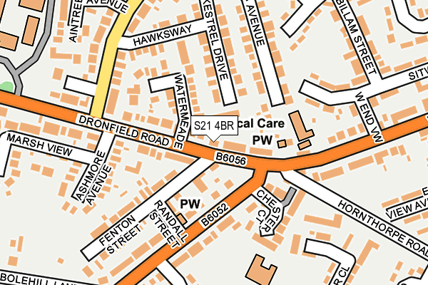 S21 4BR map - OS OpenMap – Local (Ordnance Survey)