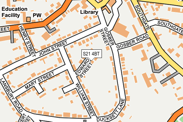 S21 4BT map - OS OpenMap – Local (Ordnance Survey)
