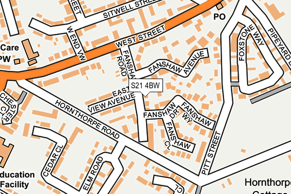 S21 4BW map - OS OpenMap – Local (Ordnance Survey)