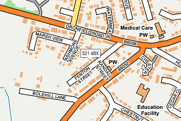 S21 4BX map - OS OpenMap – Local (Ordnance Survey)