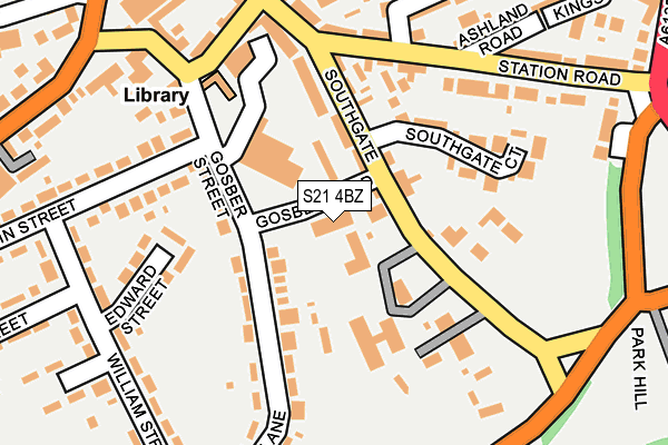 S21 4BZ map - OS OpenMap – Local (Ordnance Survey)