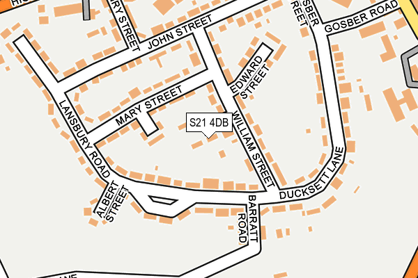 S21 4DB map - OS OpenMap – Local (Ordnance Survey)