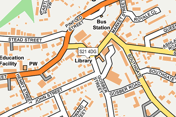 S21 4DG map - OS OpenMap – Local (Ordnance Survey)