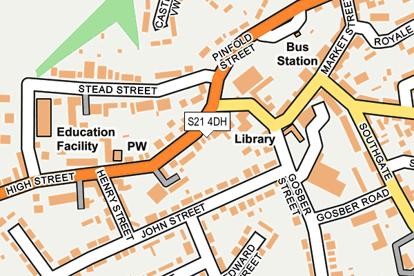 S21 4DH map - OS OpenMap – Local (Ordnance Survey)