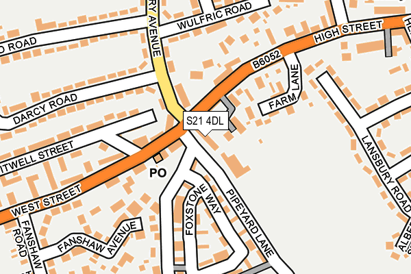 S21 4DL map - OS OpenMap – Local (Ordnance Survey)