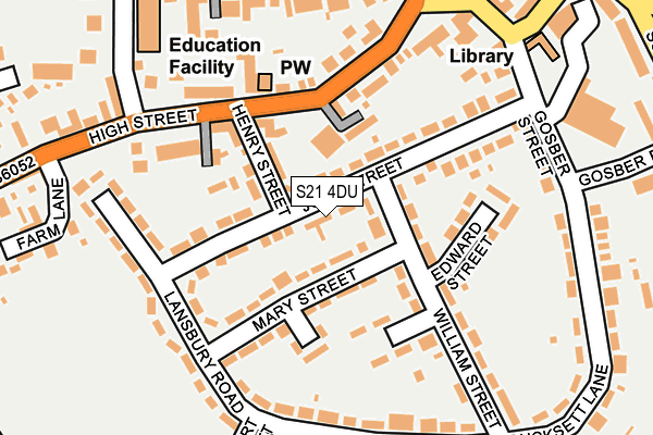 S21 4DU map - OS OpenMap – Local (Ordnance Survey)
