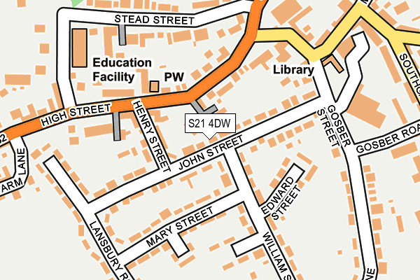 S21 4DW map - OS OpenMap – Local (Ordnance Survey)