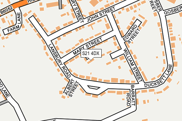 S21 4DX map - OS OpenMap – Local (Ordnance Survey)