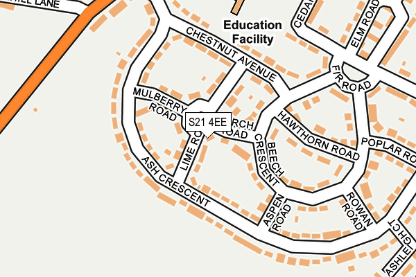 S21 4EE map - OS OpenMap – Local (Ordnance Survey)