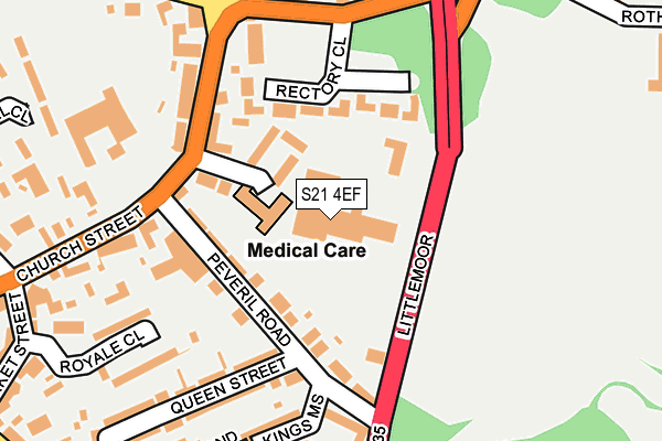 S21 4EF map - OS OpenMap – Local (Ordnance Survey)