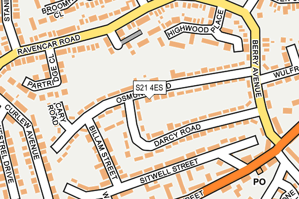 S21 4ES map - OS OpenMap – Local (Ordnance Survey)