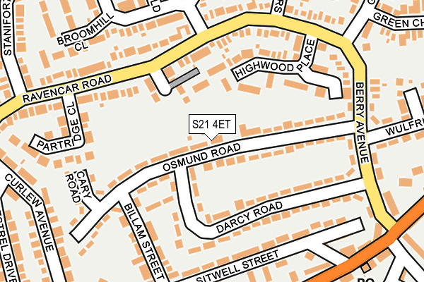 S21 4ET map - OS OpenMap – Local (Ordnance Survey)