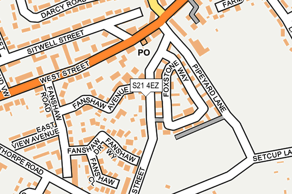 S21 4EZ map - OS OpenMap – Local (Ordnance Survey)