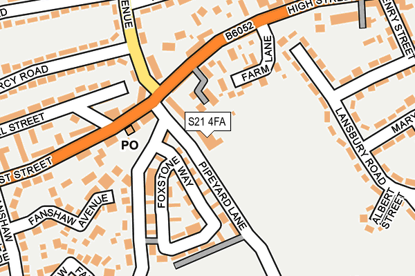 S21 4FA map - OS OpenMap – Local (Ordnance Survey)