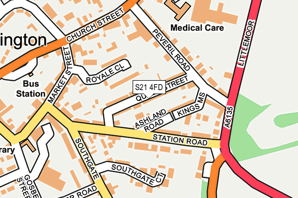 S21 4FD map - OS OpenMap – Local (Ordnance Survey)