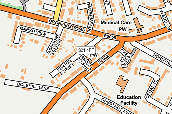 S21 4FF map - OS OpenMap – Local (Ordnance Survey)