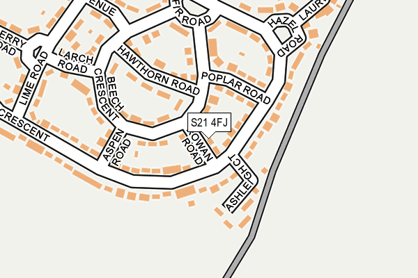 S21 4FJ map - OS OpenMap – Local (Ordnance Survey)