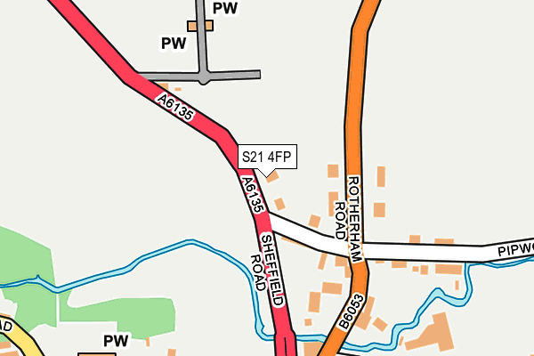 S21 4FP map - OS OpenMap – Local (Ordnance Survey)