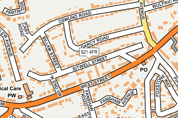 S21 4FR map - OS OpenMap – Local (Ordnance Survey)