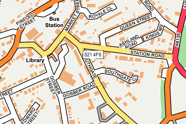 S21 4FS map - OS OpenMap – Local (Ordnance Survey)