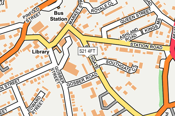 S21 4FT map - OS OpenMap – Local (Ordnance Survey)