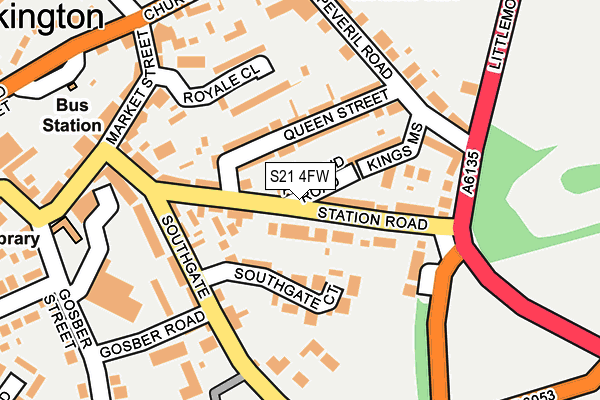 S21 4FW map - OS OpenMap – Local (Ordnance Survey)