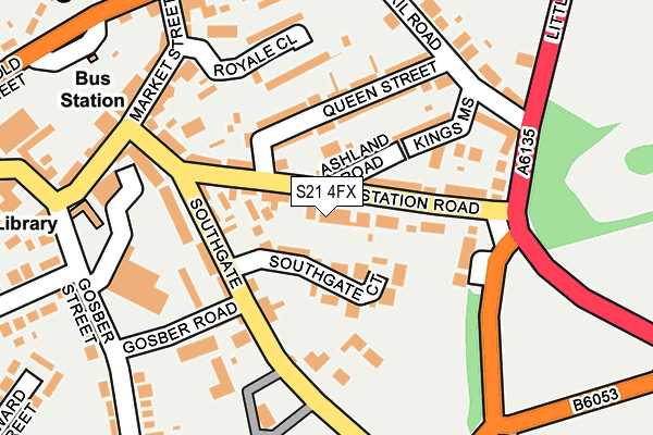 S21 4FX map - OS OpenMap – Local (Ordnance Survey)