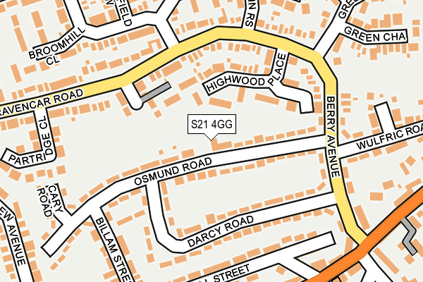 S21 4GG map - OS OpenMap – Local (Ordnance Survey)