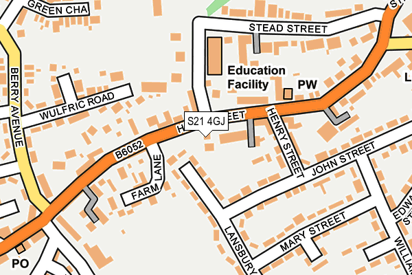 S21 4GJ map - OS OpenMap – Local (Ordnance Survey)
