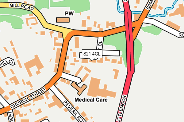 S21 4GL map - OS OpenMap – Local (Ordnance Survey)