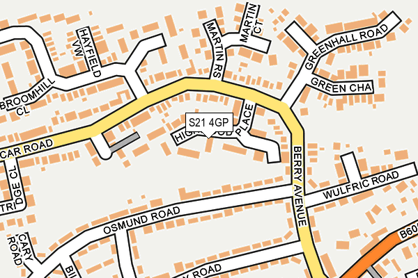 S21 4GP map - OS OpenMap – Local (Ordnance Survey)