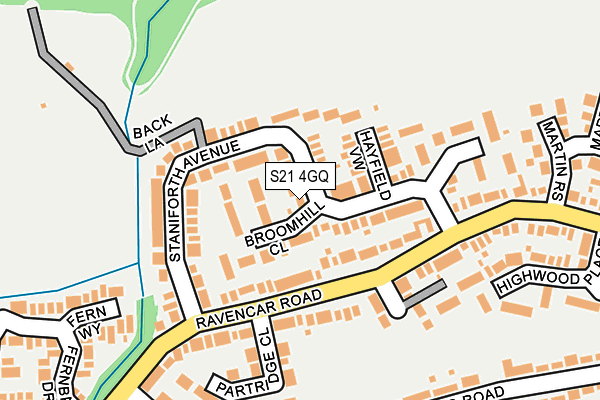 S21 4GQ map - OS OpenMap – Local (Ordnance Survey)