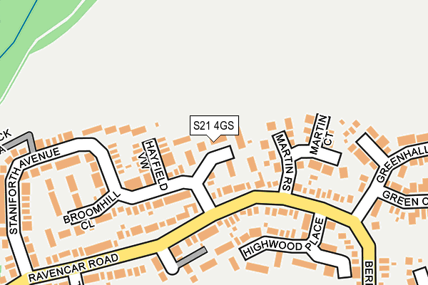 S21 4GS map - OS OpenMap – Local (Ordnance Survey)