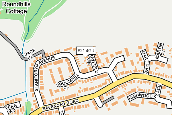 S21 4GU map - OS OpenMap – Local (Ordnance Survey)