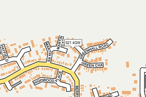 S21 4GW map - OS OpenMap – Local (Ordnance Survey)
