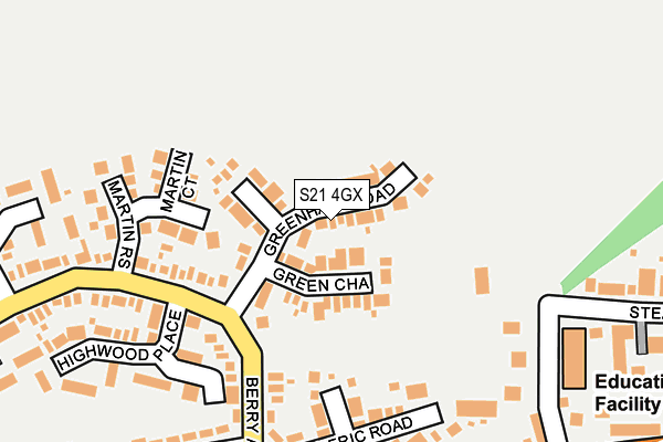 S21 4GX map - OS OpenMap – Local (Ordnance Survey)