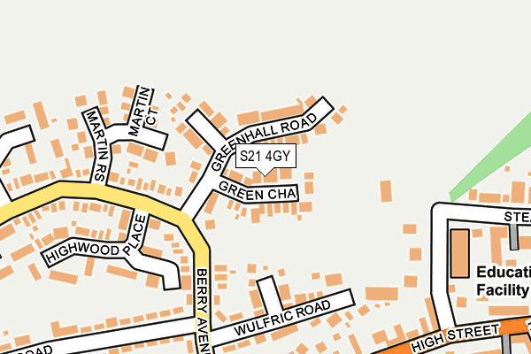 S21 4GY map - OS OpenMap – Local (Ordnance Survey)