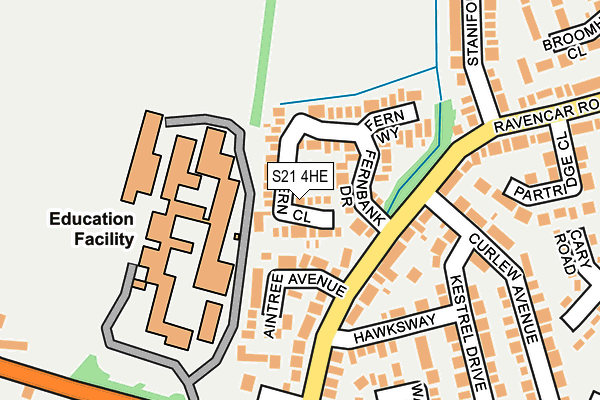 S21 4HE map - OS OpenMap – Local (Ordnance Survey)
