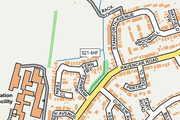 S21 4HF map - OS OpenMap – Local (Ordnance Survey)