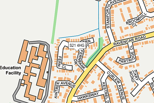 S21 4HG map - OS OpenMap – Local (Ordnance Survey)