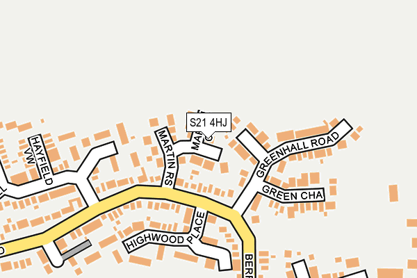 S21 4HJ map - OS OpenMap – Local (Ordnance Survey)