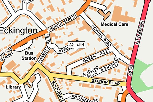 S21 4HN map - OS OpenMap – Local (Ordnance Survey)