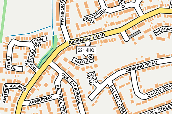 S21 4HQ map - OS OpenMap – Local (Ordnance Survey)