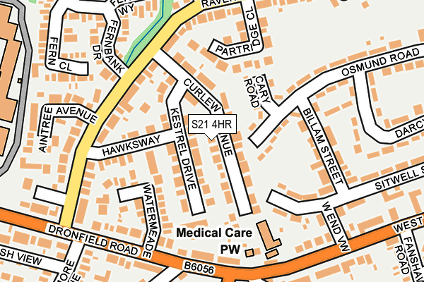 S21 4HR map - OS OpenMap – Local (Ordnance Survey)