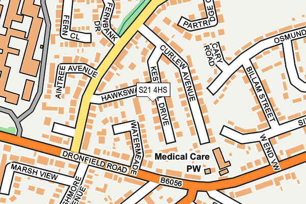 S21 4HS map - OS OpenMap – Local (Ordnance Survey)