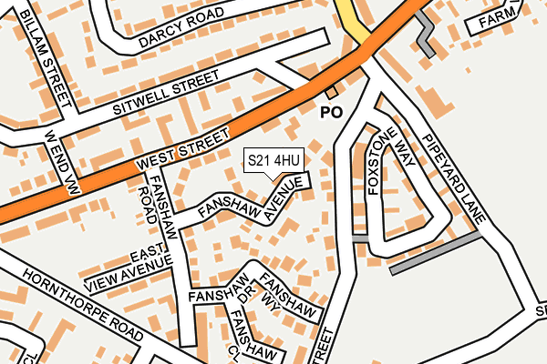 S21 4HU map - OS OpenMap – Local (Ordnance Survey)
